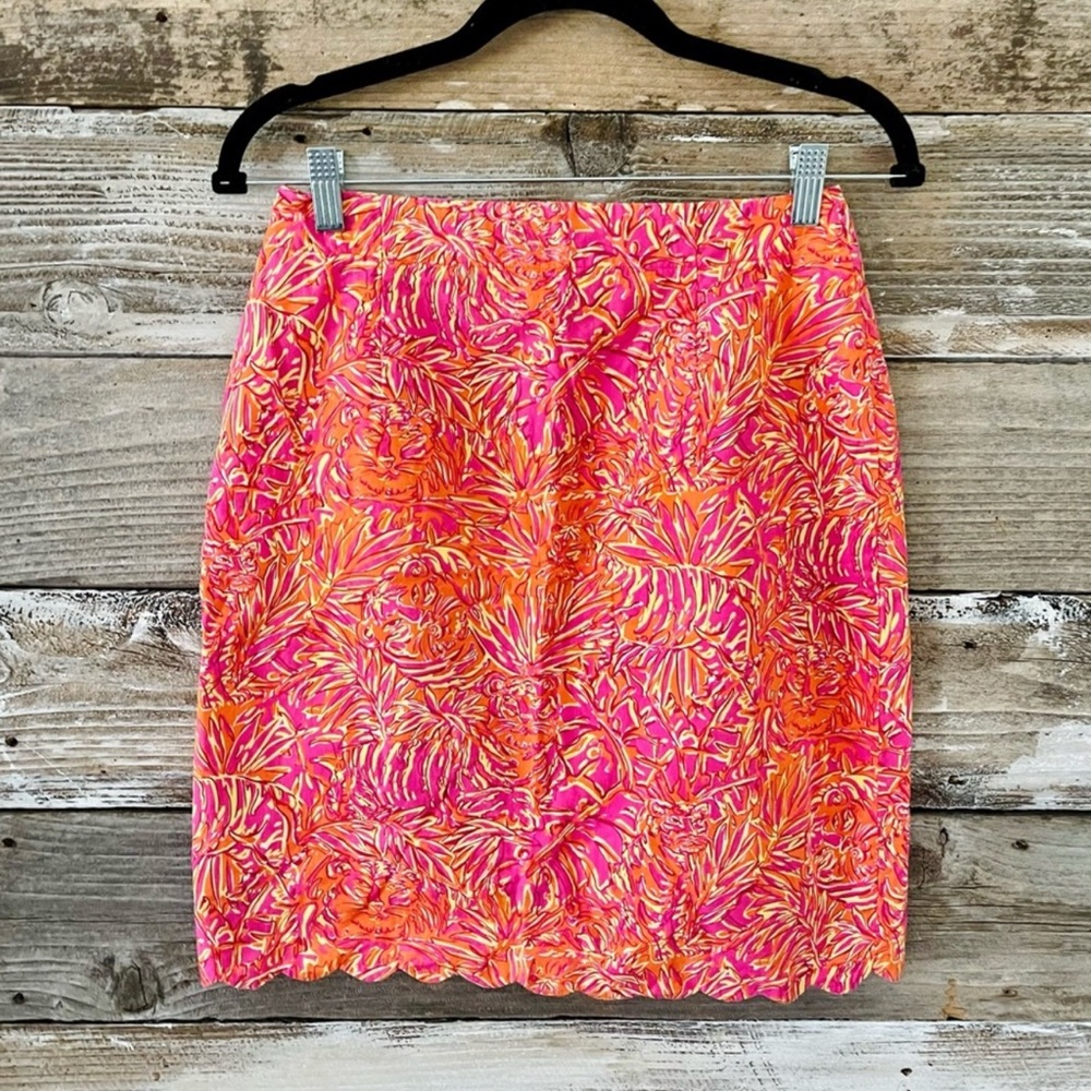 Lilly Pulitzer Pink and Orange Mini Skirt